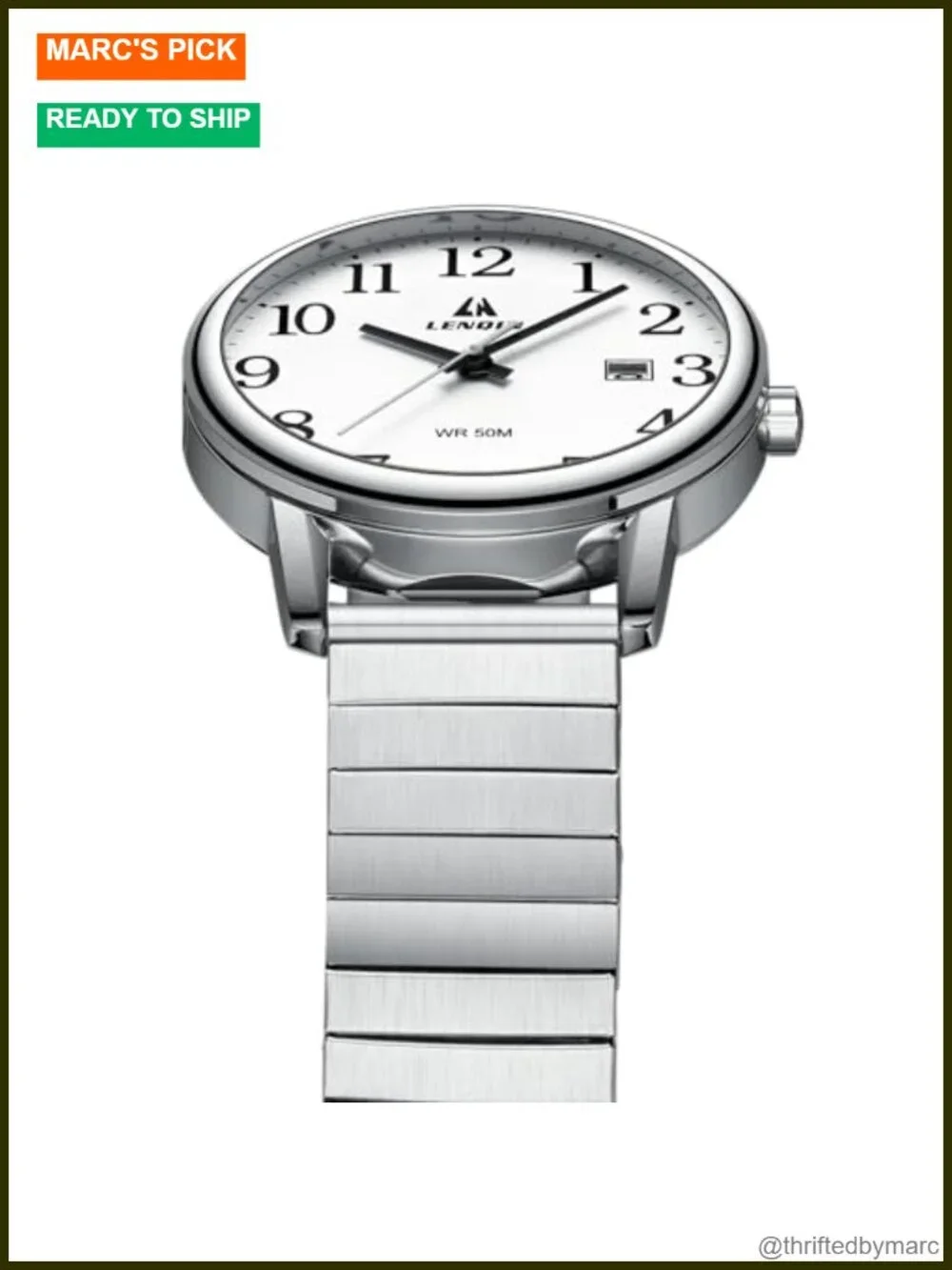 Mens Wrist Watch Easy Read Analog Quartz Sport Waterproof Date Stainless Steel